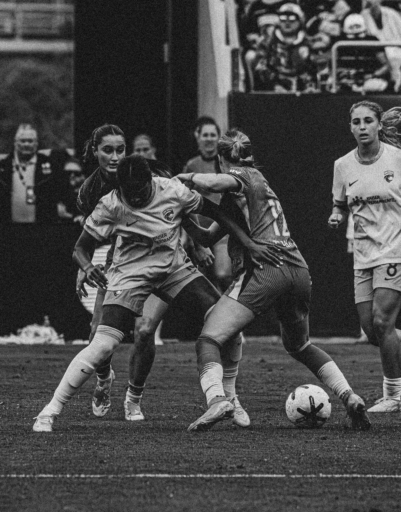 Action battle for the ball in midfield