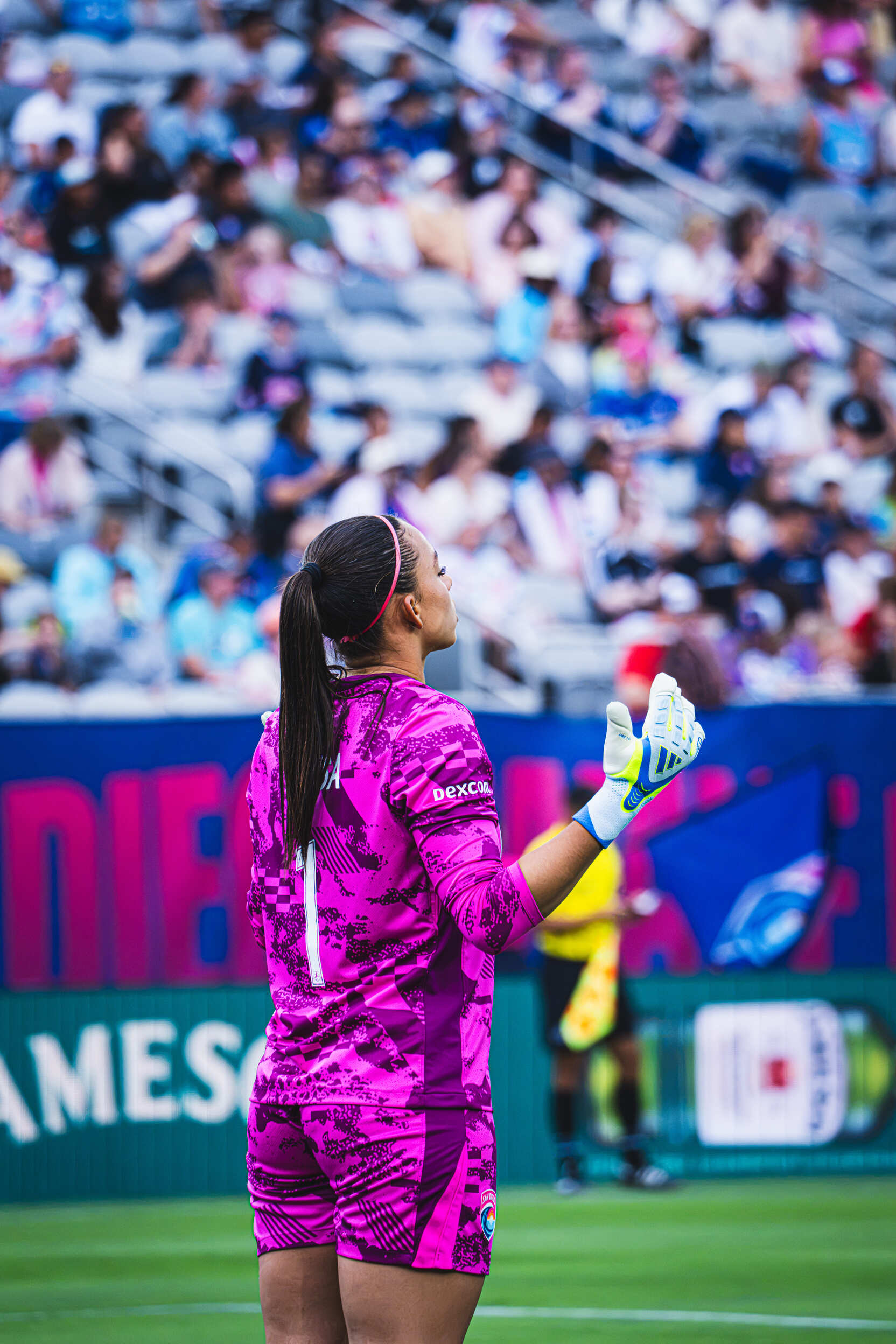Goalkeeper diving to make a save